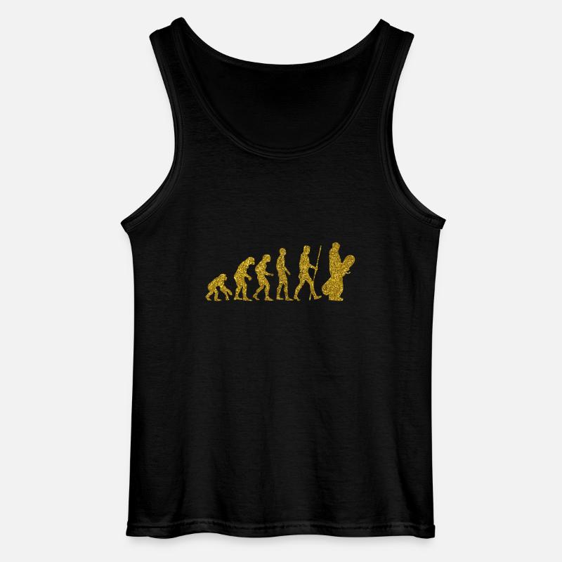 Evolution Snowboard Golden Glitter Effekt - Gildan Männer Tank Top - Schwarz