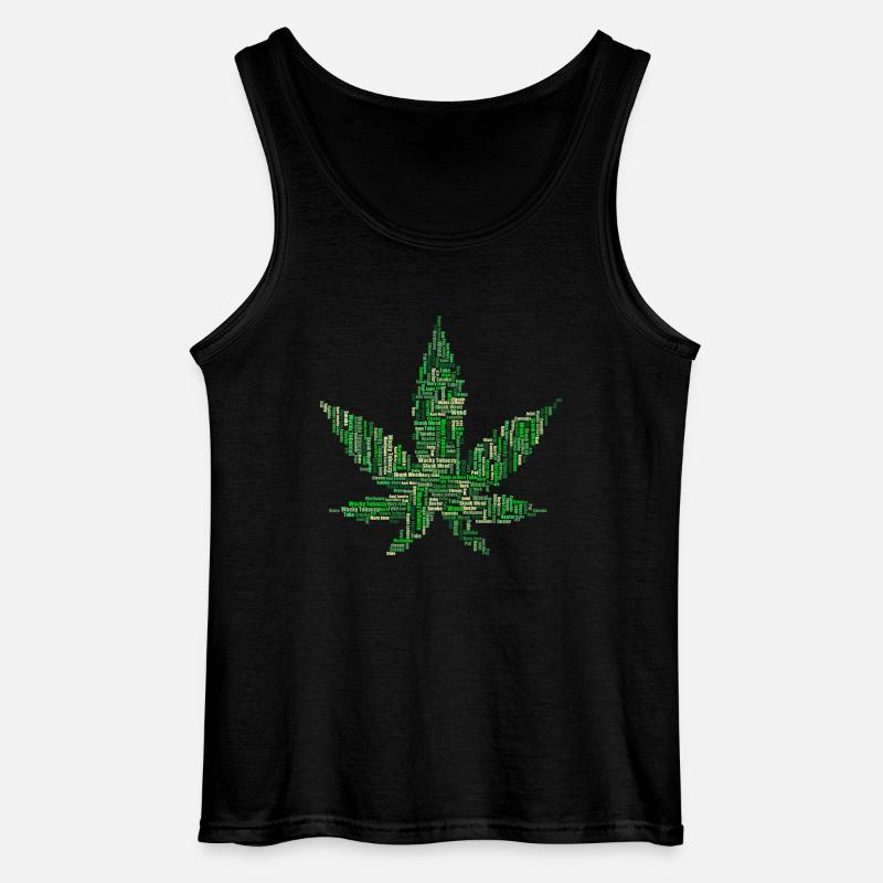 Hanfblatt Schriftzug Geschenk Geschenkidee - Gildan Männer Tank Top - Schwarz