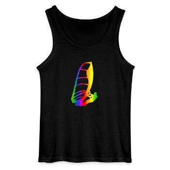 Bunter Windsurfen Regenbogen - Gildan Männer Tank Top - Schwarz - Vorne - AI Model Male 185 dark (185cm)