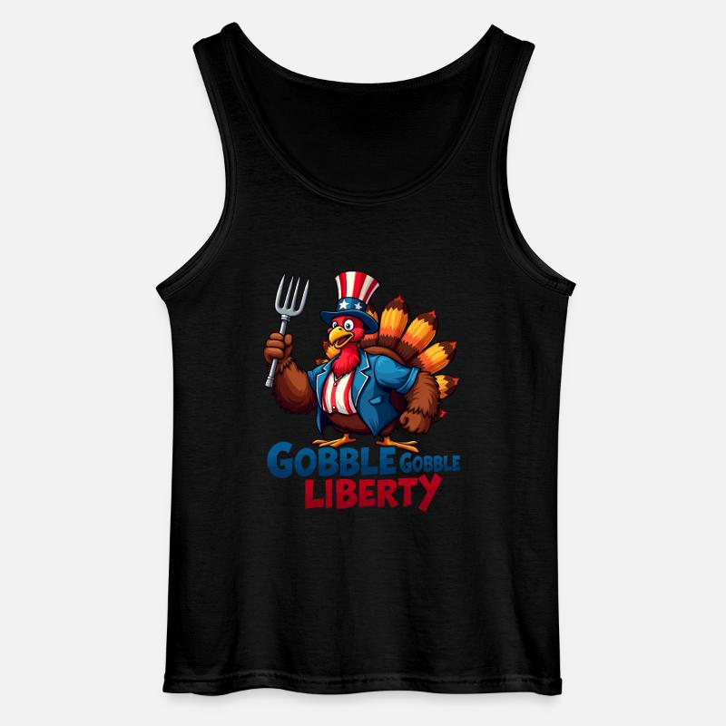 Gobble Gobble Liberty - Gildan Men’s Tank Top - black