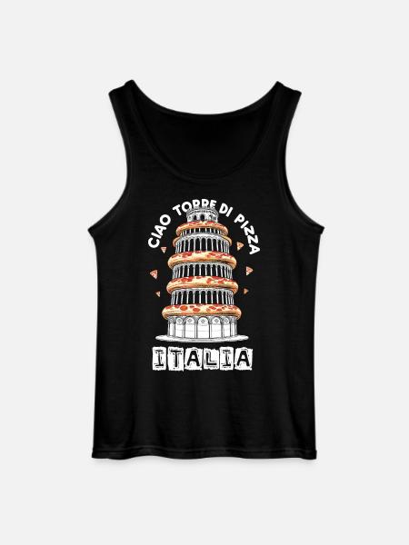 Design skæve tårn i Pisa Italien Humor Italiensk Pizza - Gildan tanktop til mænd - sort