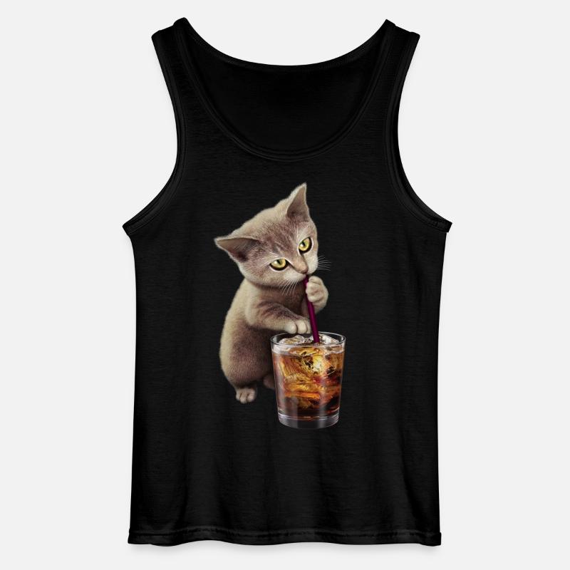 CAT & SOFT DRINK 2017 - Gildan Men’s Tank Top - black