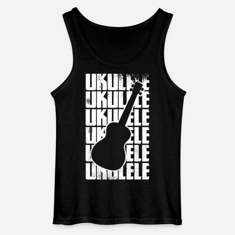 Lustige Ukulele - Gildan Männer Tank Top - Schwarz
