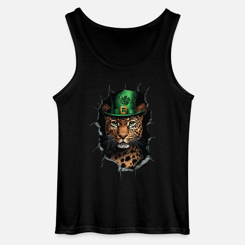 St. Patrick Leopard - Gildan Männer Tank Top - Schwarz