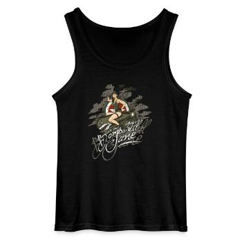 bombshell_jane - Gildan Men’s Tank Top - black - Front - AI Model Male 185 dark (185cm)