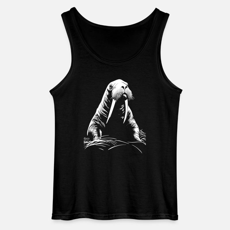 Walrus - Gildan Männer Tank Top - Schwarz