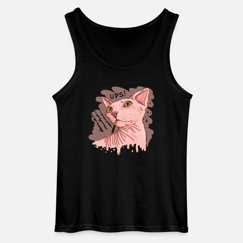 Sphynx Katze mit Zigarette - Gildan Männer Tank Top - Schwarz