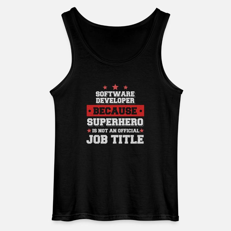 Software Developer Superhero Shirt - Gildan Männer Tank Top - Schwarz
