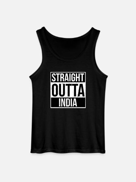 Straight Outta India - Gildan Men’s Tank Top - black