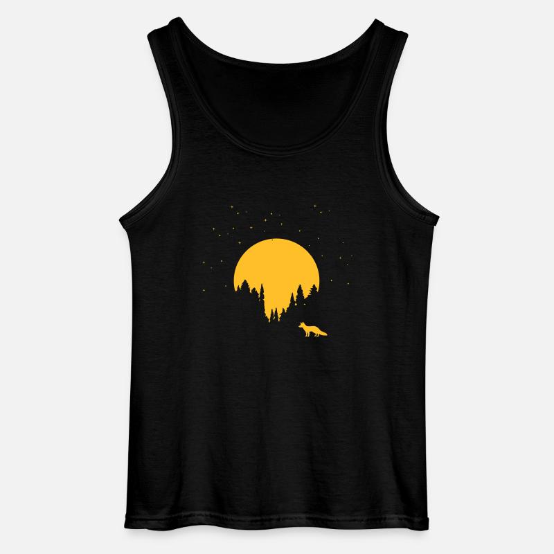 Fuchs und Mond - Gildan Männer Tank Top - Schwarz