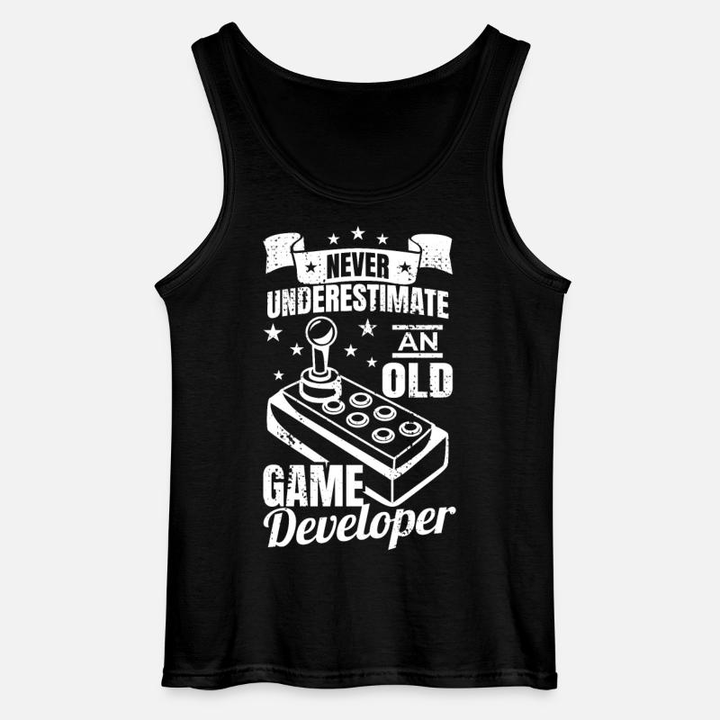 Old game developer grandfather - Gildan Men’s Tank Top - black