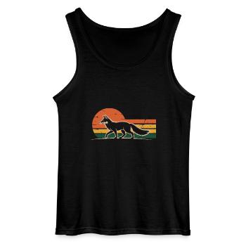 Retro Fuchs - Gildan Männer Tank Top - Schwarz - Vorne - AI Model Male 185 dark (185cm)
