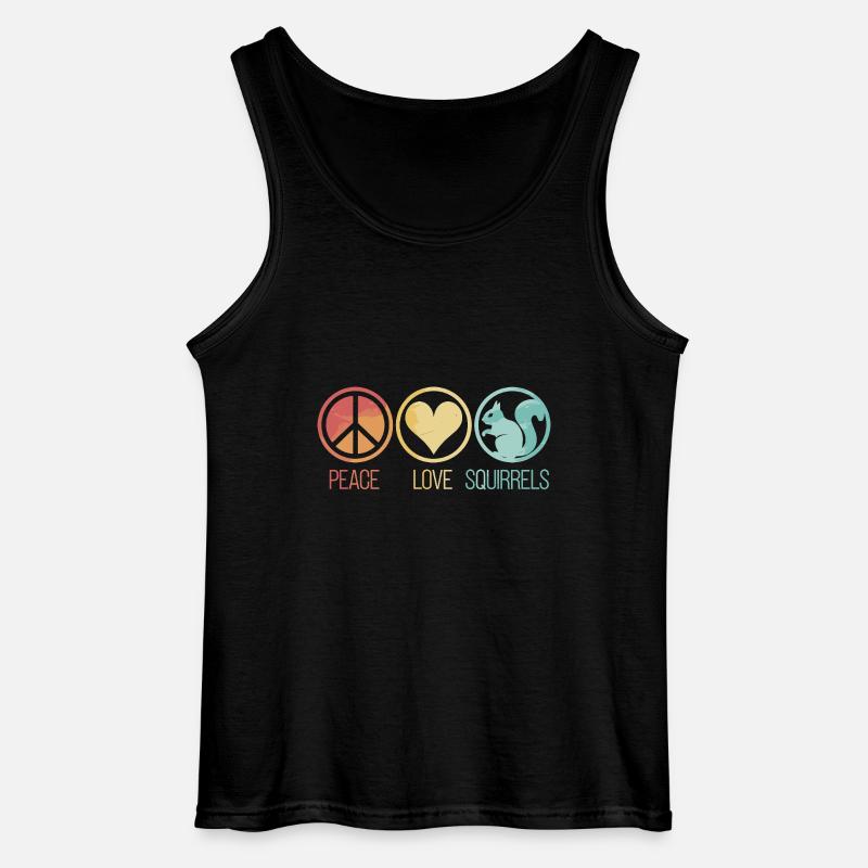 Peace Love Squirrels Eichhörnchen - Gildan Männer Tank Top - Schwarz