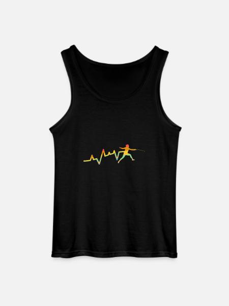 Fencing Heartbeat Fencing - Gildan Men’s Tank Top - black