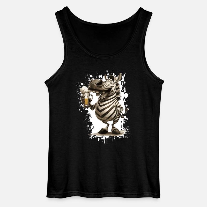 Zebra Bier Lustig - Gildan Männer Tank Top - Schwarz