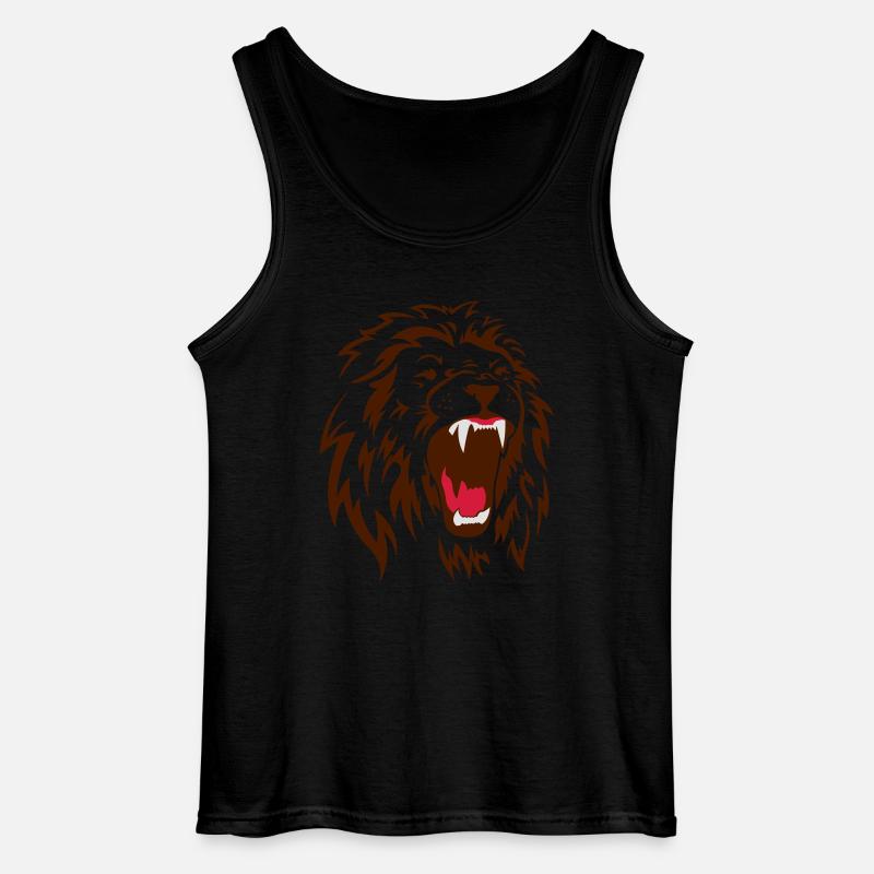 Angry Lion - Gildan Männer Tank Top - Schwarz