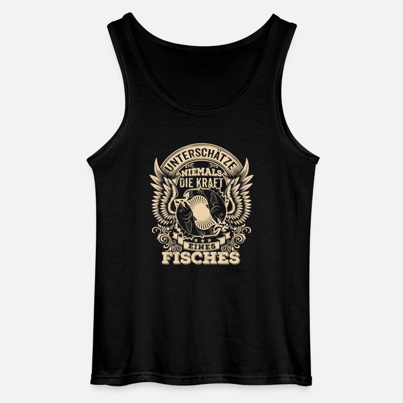 Fisch - Sternzeichen - Unterschätze niemals - Gildan Männer Tank Top - Schwarz