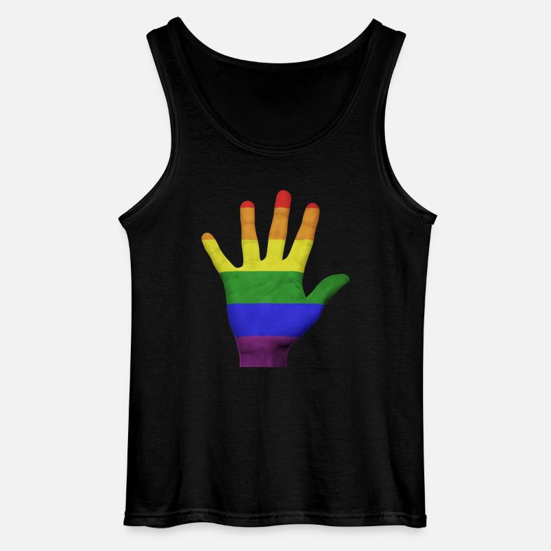 LGBT PRIDE Hand - Gildan Männer Tank Top - Schwarz