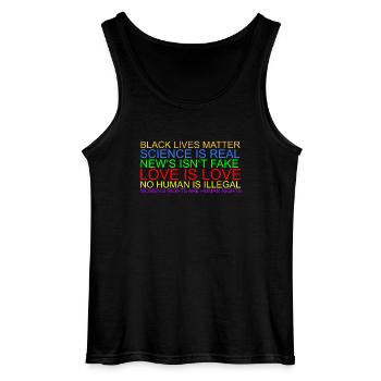 Human Rights - Débardeur Gildan Homme - noir - Devant - AI Model Male 185 dark (185cm)
