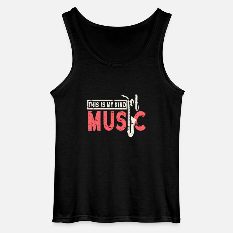 Saxophon - Gildan Männer Tank Top - Schwarz