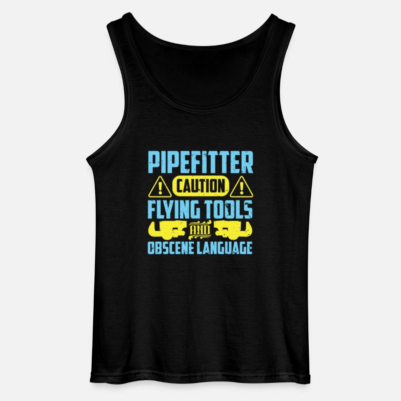 Pipefitter's Caution - Gildan Männer Tank Top - Schwarz