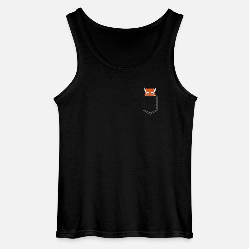 Fuchs Pocket - Gildan Männer Tank Top - Schwarz