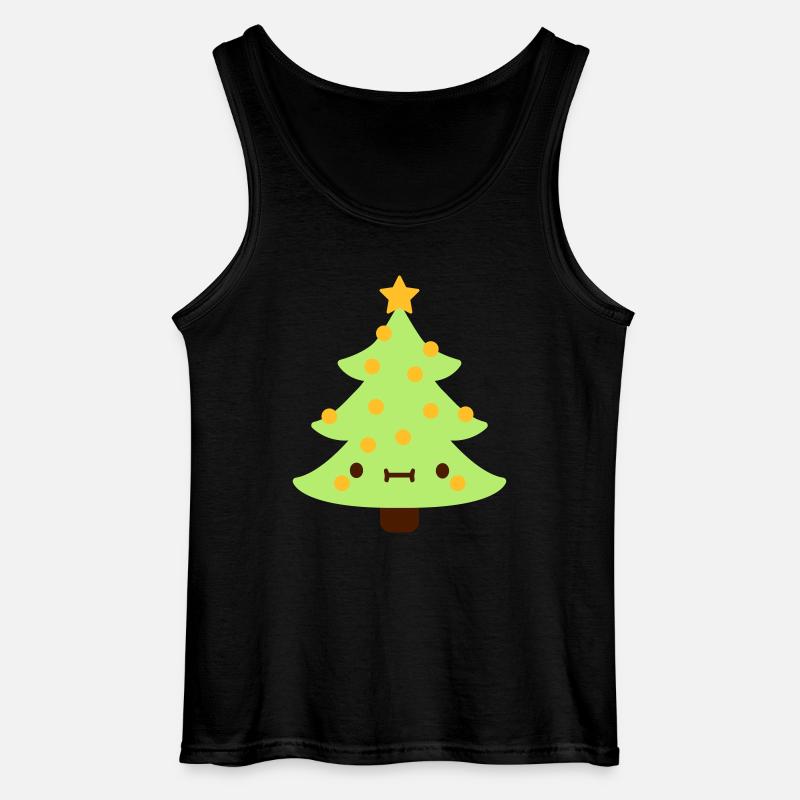Weihnachtsbaum mit Gesicht - Gildan Männer Tank Top - Schwarz