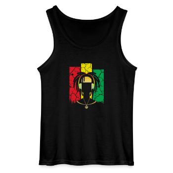 reggae - Gildan Men’s Tank Top - black - Front - AI Model Male 185 dark (185cm)