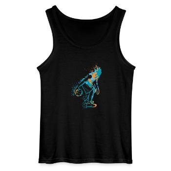 Basketball splash - Gildan Men’s Tank Top - black - Front - AI Model Male 185 dark (185cm)