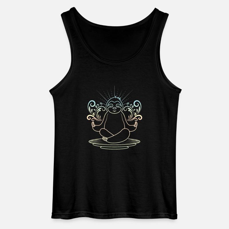 Faultier yoga - Gildan Männer Tank Top - Schwarz