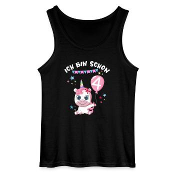 Ich bin schon 4 Einhorn Geburtstag Luftballon Süß - Gildan Männer Tank Top - Schwarz - Vorne - AI Model Male 185 dark (185cm)