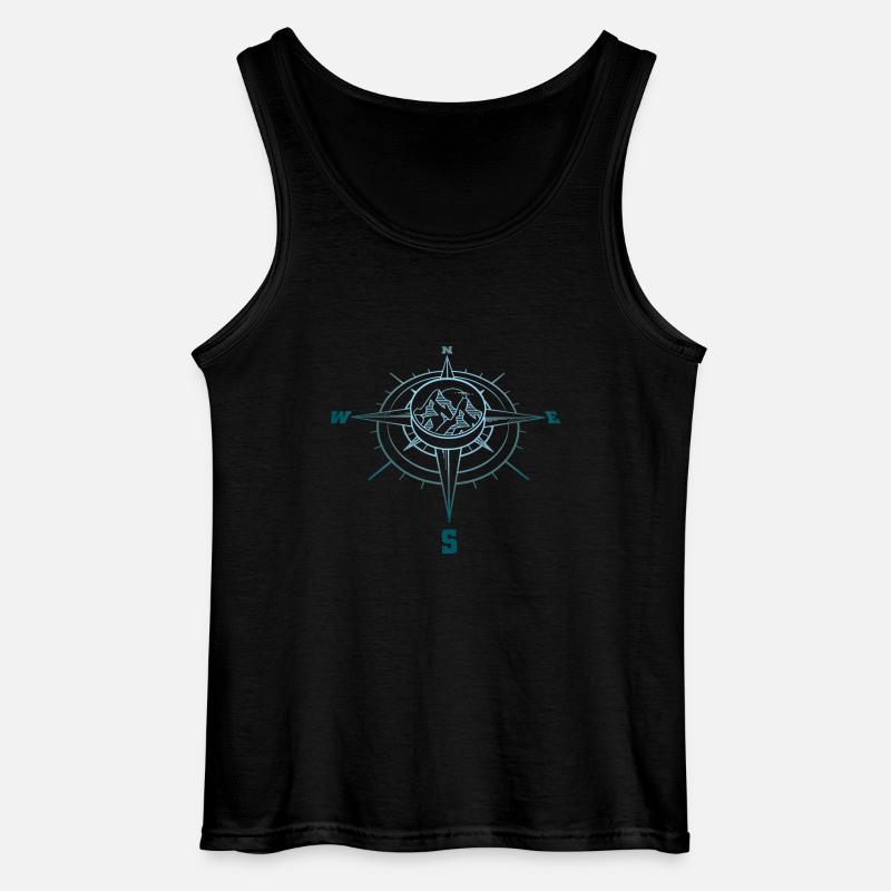 Kompass - Gildan Männer Tank Top - Schwarz