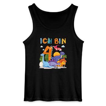 4. Geburtstag Ich Bin 4 Dinosaurier T-Rex Dino - Gildan Männer Tank Top - Schwarz - Vorne - AI Model Male 185 dark (185cm)
