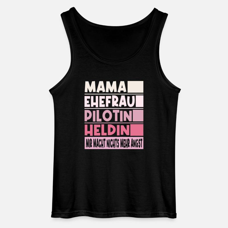 Pilotin Mama Ehefrau Heldin - Gildan Männer Tank Top - Schwarz