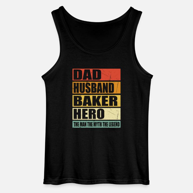 Father Husband Baker Held - Gildan Men’s Tank Top - black