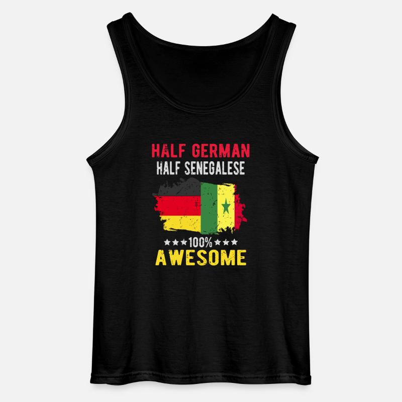 Halb Deutsch Halb Senegalese - Gildan Männer Tank Top - Schwarz