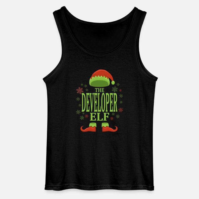 Software Developer Christmas Elf - Gildan Men’s Tank Top - black