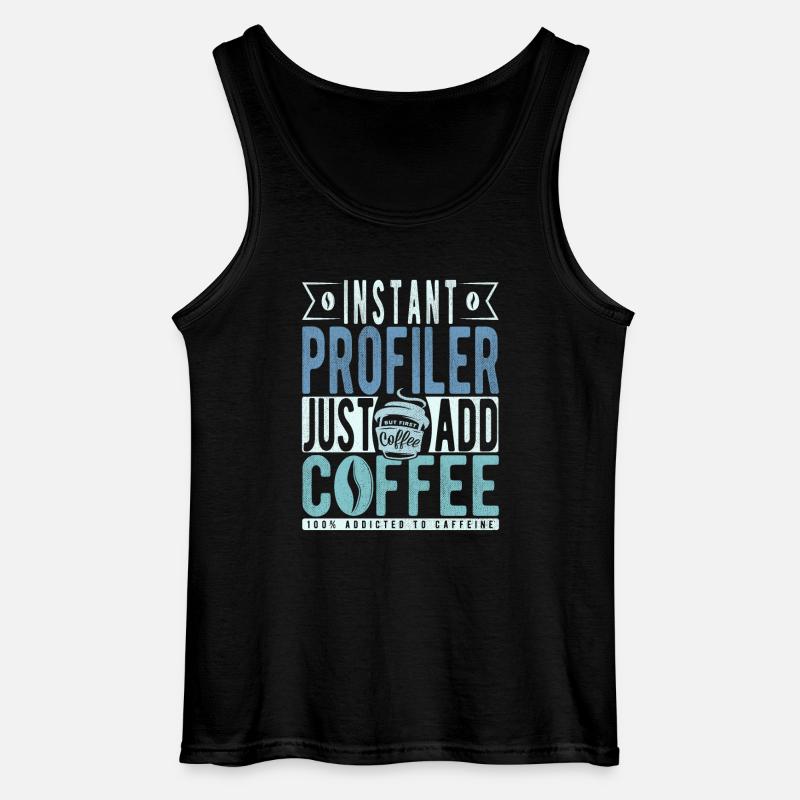 Profiler Kaffee Spruch - Gildan Männer Tank Top - Schwarz