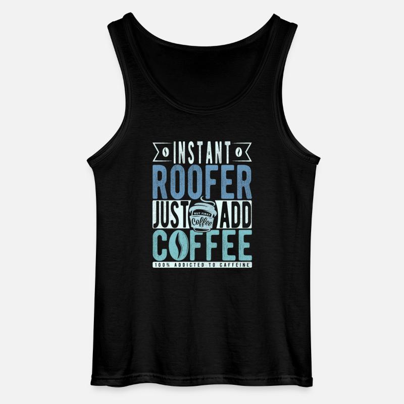 Dachdecker Kaffee Spruch - Gildan Männer Tank Top - Schwarz