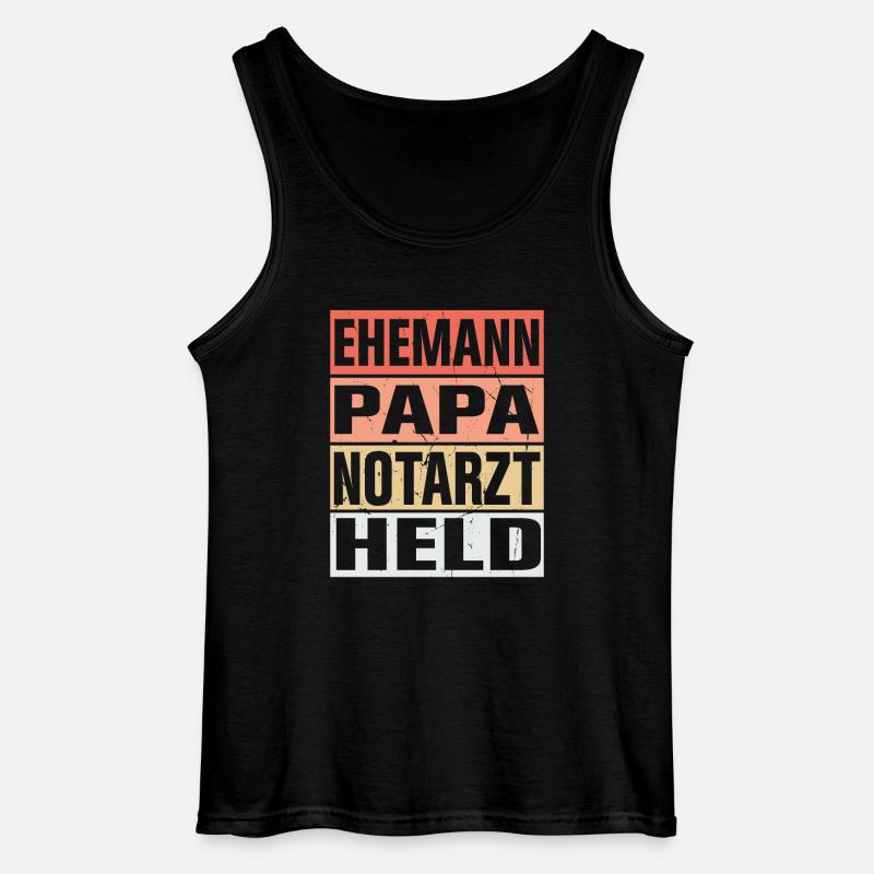 Notarzt Vater Ehemann Held - Gildan Männer Tank Top - Schwarz