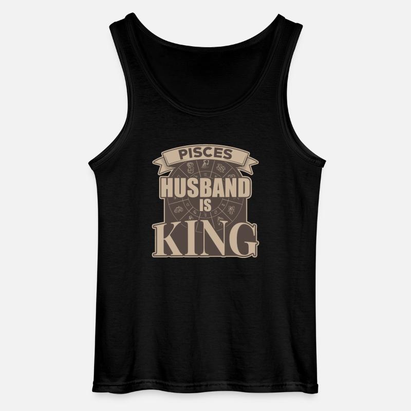 Fische Ehemann Ist König - Gildan Männer Tank Top - Schwarz