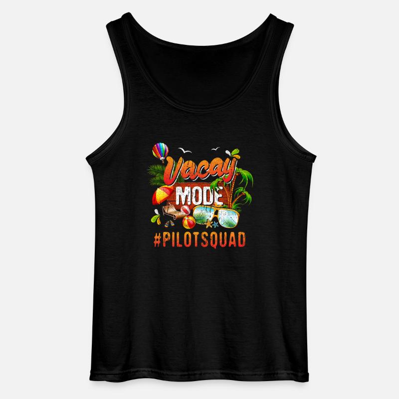Pilot Vacation Group #Pilotsquad - Gildan Men’s Tank Top - black