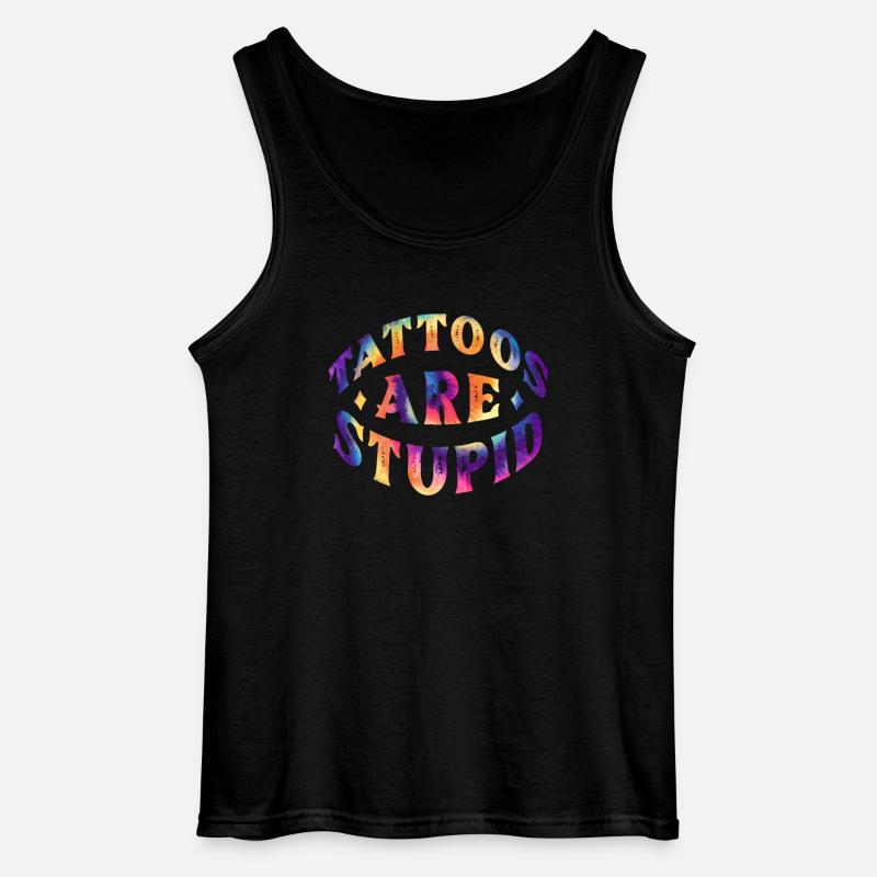Tattoos sind dumm - Gildan Männer Tank Top - Schwarz