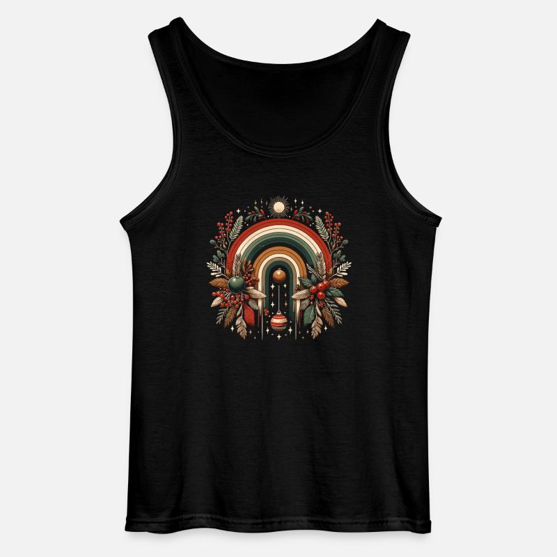 Weihnachtskranz böhmischer Regenbogen Weihnachten - Gildan Männer Tank Top - Schwarz
