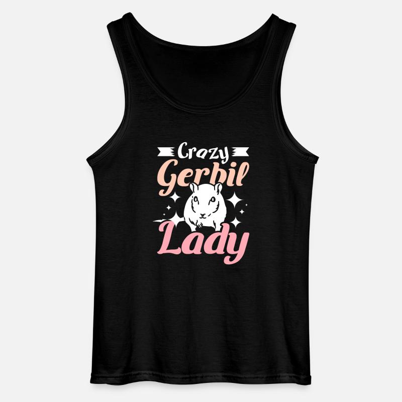 Crazy gerbil lady - Gildan Männer Tank Top - Schwarz