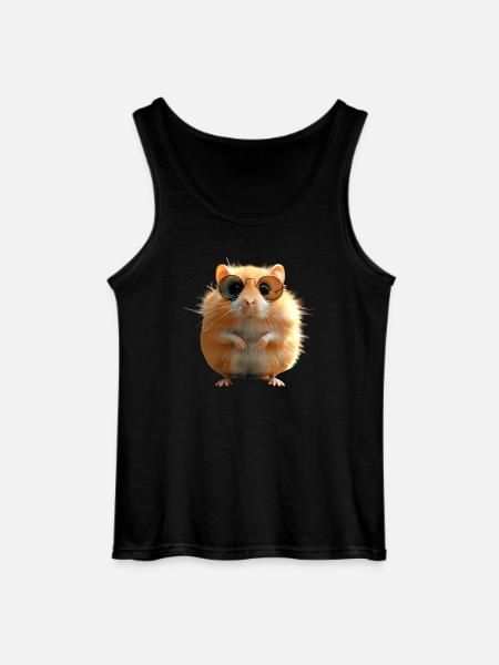 Hamster mit Sonnenbrille Goldhamster Süße Hamster - Gildan Männer Tank Top - Schwarz