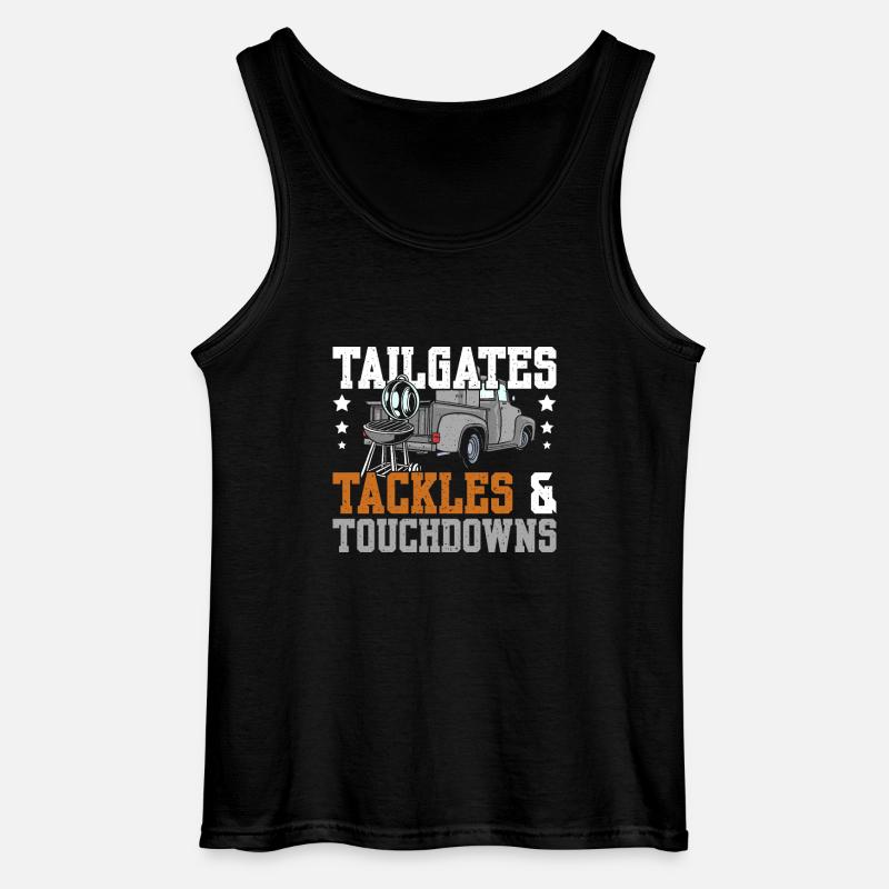 Tailgates tackles and touchdowns - Gildan Men’s Tank Top - black