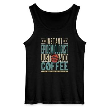 Instant Epidemiologist Just Add Coffee - Gildan Men’s Tank Top - black - Front - AI Model Male 185 dark (185cm)
