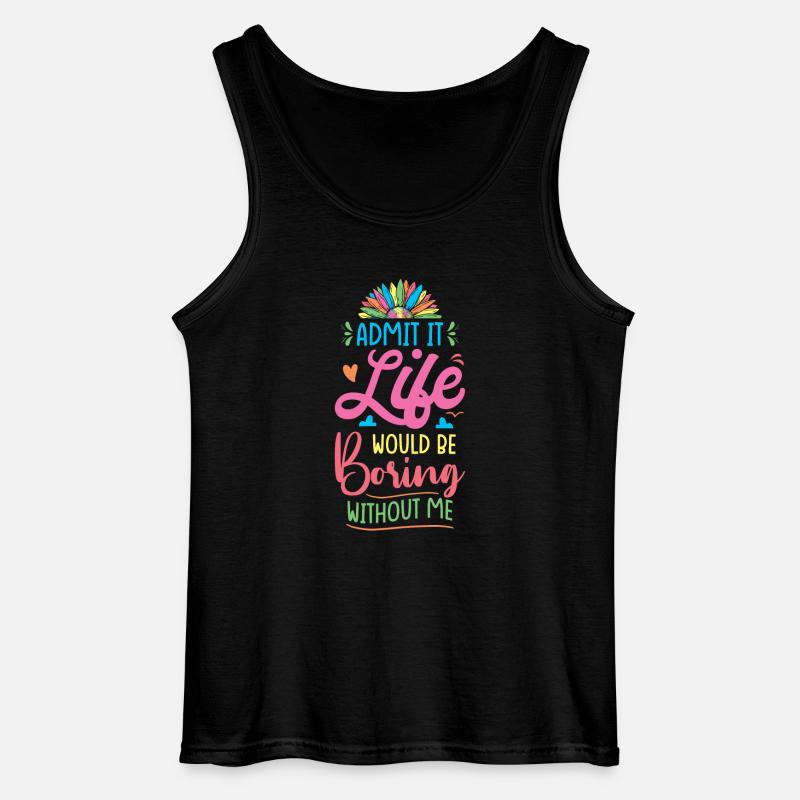 Lebensfreude Farbenfrohe Botschaft - Gildan Männer Tank Top - Schwarz