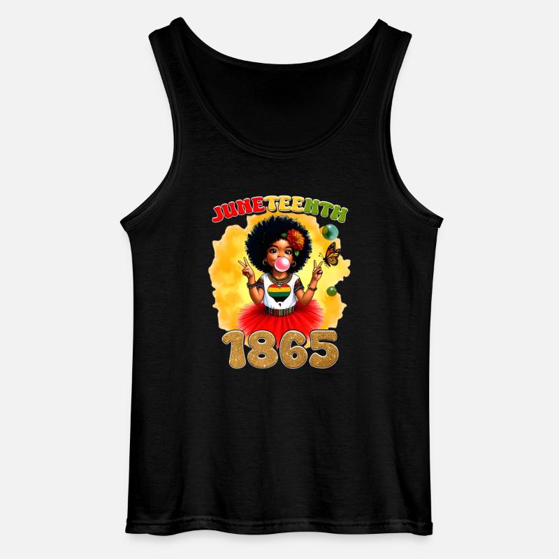 Juneteenth feiert 1865 süßes schwarzes Mädchen - Gildan Männer Tank Top - Schwarz